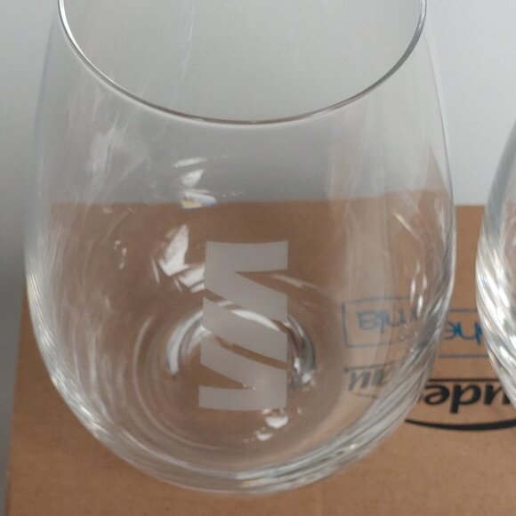 VIA RAIL Stemless Glasses PAIR TRUDEAU Bohemia Set of 2 BNIB European crystallin - Picture 2 of 15